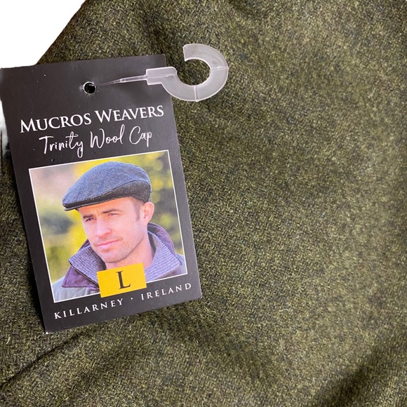 Mucros Weavers Irish Flat Cap Men's Tweed Hat Trinity Cap Made in Ireland Green - Picture 8 of 12